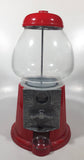 Red Metal and Glass Dome 11 1/2" Tall Gumball Machine Dispenser