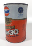 Vintage Gulf Saves Fuel Premium 10w30 Super Hydro Treated 1 Litre Motor Oil Metal Can FULL