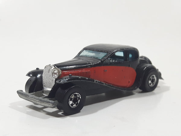 1981 Hot Wheels '37 Bugatti Black Red Die Cast Toy Classic Luxury Car Vehicle Missing a Headlight