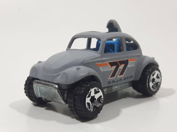 2005 Hot Wheels Baja Bug Volkswagen VW Beetle Flat Grey Die Cast Toy Car Vehicle