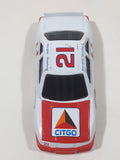 1993 Racing Champions Premier Edition NASCAR #21 Morgan Shepherd Citgo Ford Thunderbird White and Orange Die Cast Race Car Vehicle