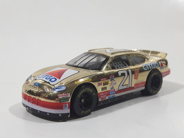 1996 Racing Champions NASCAR #21 Michael Waltrip Citgo Ford Thunderbird Gold Chrome Die Cast Toy Race Car Vehicle