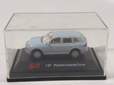 Malibu International Ltd Porsche Cayenne Turbo 1/87 Scale Light Blue Die Cast Toy Car Vehicle in Display Case 2 1/4" Long