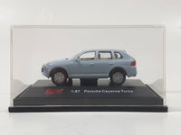 Malibu International Ltd Porsche Cayenne Turbo 1/87 Scale Light Blue Die Cast Toy Car Vehicle in Display Case 2 1/4" Long