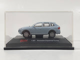Malibu International Ltd Porsche Cayenne Turbo 1/87 Scale Light Blue Die Cast Toy Car Vehicle in Display Case 2 1/4" Long