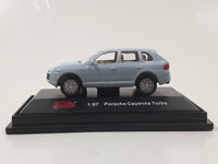 Malibu International Ltd Porsche Cayenne Turbo 1/87 Scale Light Blue Die Cast Toy Car Vehicle in Display Case 2 1/4" Long