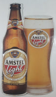 Amstel Light Lager Beer Imported Glass and Bottle Shaped 13 3/4" x 23 3/4" Embossed Tin Metal Sign