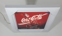 Coca Cola Coke Animated Motion Picture 9 1/2" x 9 3/4" Light Up White Plastic Framed Sign New in Box