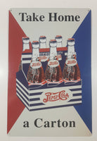 Pepsi Cola Take Home A Carton 11 3/8" x 17 1/4" Tin Metal Sign