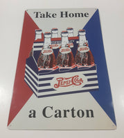 Pepsi Cola Take Home A Carton 11 3/8" x 17 1/4" Tin Metal Sign