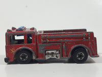 1982 Hot Wheels Fire Eater Red Fire Truck Die Cast Toy Car Vehicle - BW - Blue Lights