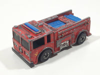 1982 Hot Wheels Fire Eater Red Fire Truck Die Cast Toy Car Vehicle - BW - Blue Lights