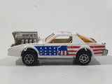 Vintage Majorette Pontiac Firebird Trans Am White Die Cast Toy Car Vehicle with Blown Motor