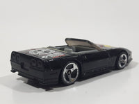 1997 Hot Wheels Spy Print Custom Corvette Convertible Black Die Cast Toy Car Vehicle