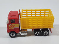 1993 Hot Wheels Ford Stake Bed Truck Red Die Cast Toy Car Vehicle Semi Rig Tractor