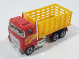 1993 Hot Wheels Ford Stake Bed Truck Red Die Cast Toy Car Vehicle Semi Rig Tractor