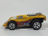 1985 Hot Wheels XV Racer X-11 Yellow Motorized Friction Die Cast Toy Car Vehicle Hong Kong