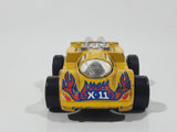 1985 Hot Wheels XV Racer X-11 Yellow Motorized Friction Die Cast Toy Car Vehicle Hong Kong