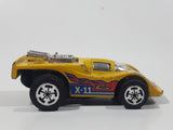 1985 Hot Wheels XV Racer X-11 Yellow Motorized Friction Die Cast Toy Car Vehicle Hong Kong