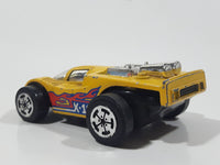 1985 Hot Wheels XV Racer X-11 Yellow Motorized Friction Die Cast Toy Car Vehicle Hong Kong