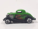 2001 Hot Wheels 3-Window '34 Green Die Cast Toy Car Hot Rod Vehicle