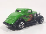 2001 Hot Wheels 3-Window '34 Green Die Cast Toy Car Hot Rod Vehicle