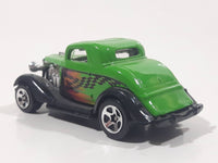 2001 Hot Wheels 3-Window '34 Green Die Cast Toy Car Hot Rod Vehicle