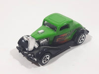 2001 Hot Wheels 3-Window '34 Green Die Cast Toy Car Hot Rod Vehicle