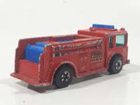 1982 Hot Wheels Fire Eater Red Fire Truck Die Cast Toy Car Vehicle BW Blue Lights Malaysia