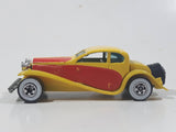 1986 Hot Wheels '37 Bugatti Yellow and Red Die Cast Toy Classic Luxury Car Vehicle