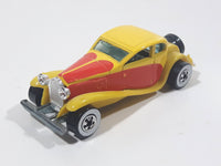 1986 Hot Wheels '37 Bugatti Yellow and Red Die Cast Toy Classic Luxury Car Vehicle