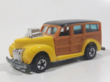 1990 Hot Wheels '40's Woodie Yellow and Black Wood Panel Die Cast Toy Car Vehicle