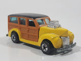 1990 Hot Wheels '40's Woodie Yellow and Black Wood Panel Die Cast Toy Car Vehicle