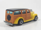 1990 Hot Wheels '40's Woodie Yellow and Black Wood Panel Die Cast Toy Car Vehicle