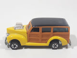 1990 Hot Wheels '40's Woodie Yellow and Black Wood Panel Die Cast Toy Car Vehicle