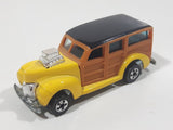 1990 Hot Wheels '40's Woodie Yellow and Black Wood Panel Die Cast Toy Car Vehicle