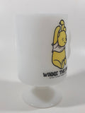 Vintage Walt Disney Productions Winnie The Pooh 4 3/4" Tall White Milk Glass Pedestal Cup