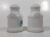 Vintage Queen Mary Long Beach California 3 1/8" Tall Ceramic Salt and Pepper Shakers Set