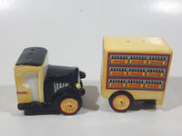 1996 The  Coca Cola Company Delivery Truck Shaped  4 1/4" Long Ceramic Salt and Pepper Shakers Set