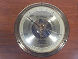 Vintage Fischer Precision Instrument 4 5/8" x 7 1/8" Barometer Thermometer Wood Cased Weather Station