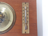 Vintage Fischer Precision Instrument 4 5/8" x 7 1/8" Barometer Thermometer Wood Cased Weather Station