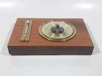 Vintage Fischer Precision Instrument 4 5/8" x 7 1/8" Barometer Thermometer Wood Cased Weather Station