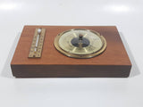 Vintage Fischer Precision Instrument 4 5/8" x 7 1/8" Barometer Thermometer Wood Cased Weather Station