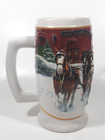 2006 Ceramarte Anheuser-Busch Budweiser Holiday Stein "Sunset At The Stables" CS670 7 1/2" Tall Ceramic Beer Stein