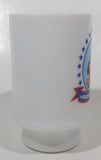 Vintage Walt Disney Productions America On Parade Betsy Ross Flag 4 3/4" Tall White Milk Glass Pedestal Cup