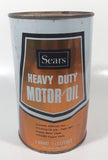 Vintage Simpsons Sears Heavy Duty Motor Oil 1 Quart 1.13 Litres Gold and White Metal Oil Coin FULL