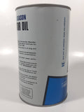 Vintage Simpsons Sears Allstate All Season Motor Oil 1 Quart 1.13 Litres SAE 10W-30 Blue and White Metal Oil Can FULL