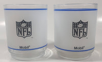 Mobil Seattle Seahawks NFL Football Team 4" Tall Frosted Glass Cups Set of 2