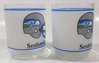 Mobil Seattle Seahawks NFL Football Team 4" Tall Frosted Glass Cups Set of 2