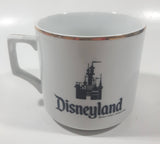 Vintage Walt Disney Productions Disneyland 3 1/4" Tall White with Gold Trim Porcelain Coffee Mug Cup